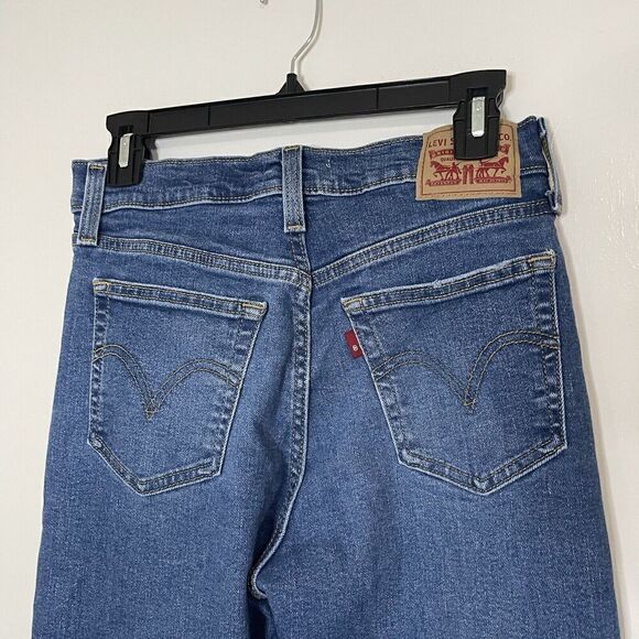 LEVI'S medium wash wedgie straight denim blue jeans size US 28 - Picture 5 of 6